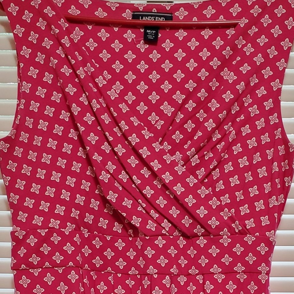 Dark pink print Lands End summer dress